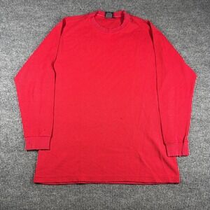 Vintage Access Shirt Mens 2XL Red Thermal Long Sleeve‎ Waffle Knit Distressed